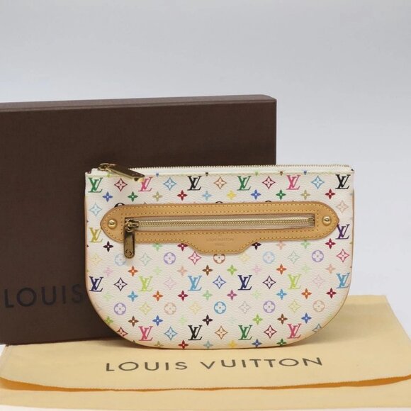 LOUIS VUITTON Monogram Multicolor Pochette GM Pouch White - Picture 11 of 16